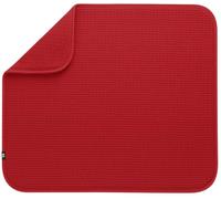 S&T INC. Alfombrilla escurreplatos de microfibra altamente absorbente para secar platos, utensilios, ollas y sartenes, grande, 40,6 x 45,7 cm, rojo