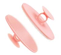 S&T INC. Cepillo de silicona para el baño y la ducha, masaje suave de cerdas suaves, lavar y exfoliar la piel, paquete, rosa, 1 unidad