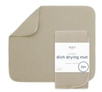 S&T INC. Tapete de secado de platos, 2 unidades, 16 x 18 pulgadas, tapete absorbente de microfibra para encimera de cocina, almohadilla de secado de platos para platos, utensilios, ollas y sartenes