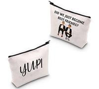 S-tep Brothers Bolsa de cosméticos S-tep Brothers Movie Merchandise Did We Just Become Friends Yup Bolsa de maquillaje con cremallera para fanáticos de S-tep Brothers, Bolsa Yup