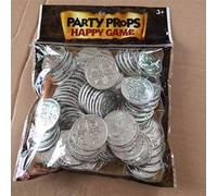 S-TROUBLE 100pcs Poker Casino Fichas Moneda Chapado en Oro Plástico Español Tesoro Juego Fichas de póquer Juguete