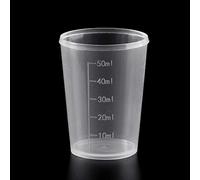 S-TROUBLE 10Pcs 50ml Botella de Laboratorio de plástico Vasos de medición de Prueba de Laboratorio Vasos de medición de plástico líquido