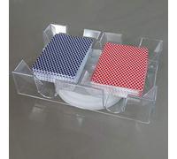 S-TROUBLE Caja de Cartas de póquer Transparente de 2/6 Cubiertas, Soporte para Cartas de Juego para PC con Bandeja giratoria, Accesorios para Juegos de Mesa para Fiestas de Casino