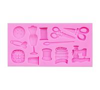 S-TROUBLE Moldes para Fondant, 1 Paquete de Tijeras, Botones, Costura, Ropa de diseñador, Molde de Silicona, Borde de Pastel de Boda, Fondant, decoración de Pasteles, moldes de Arcilla DIY