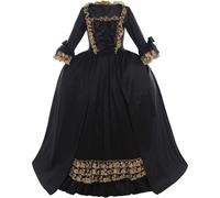 (S) Vestido de Baile Rococó Negro de Reina María Antonieta - Traje del Siglo XVIII Victoriano para Mujer