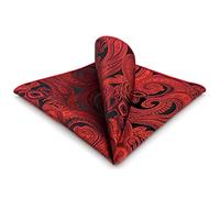 S&W SHLAX&WING Pañuelos de Bolsillo Paisley para Hombres Rojo Negro Boda Elegante Padrinos