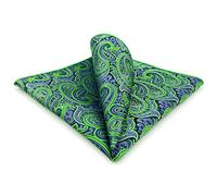 S&W SHLAX&WING Pañuelos de Bolsillo para Hombres Paisley Verde Morado para Chaqueta de Traje Boda