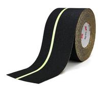 S&X Cinta antideslizante de 10 cm x 18,3 m, cinta de agarre resistente con tira que brilla en la oscuridad, peldaños de escalera impermeables al aire libre para escalones, rampas, barcos, cubiertas,