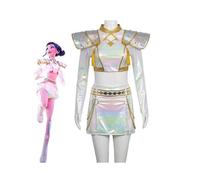 (S,Zoey)KPop Demon Hunters Zoey Cosplay Costume Set White Halloween Party Fancy Dress for Womens _b A