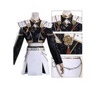 (S,Zoey Without Wig)KPop Demon Hunters Zoey Cosplay Costume Set Halloween Party Fancy Dress for Womens Black _b A