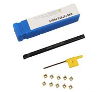 S08K-SCLCR06 - Soporte para cincel giratorio (8 mm, con plaquitas intercambiables CCMT060204-HM, barra de acero para trabajar metales, incluye llave T8)