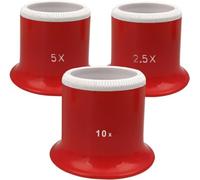 S1 Deluxe - Lupas de relojero S1 Deluxe SWISSLY (3 unidades), rojo