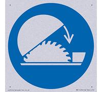 S10 - Señal de protección ajustable para sierra de mesa, 100 x 100 mm