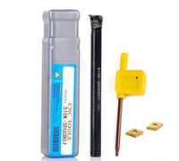 S10K-SDUCR07 - Soporte para herramientas de torneado de torno con barra de perforación y 2 insertos DCMT0702 para mecanizado CNC, vástago de 10 mm