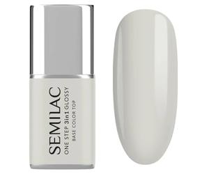 S110 Semilac Esmalte de uñas UV 3 en 1 One Step Glossy The White 7 ml - Esmalte de uñas de gel UV blanco con base y capa superior | brillante y 21 días de duración | fácil aplicación sin astillas