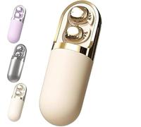 S13 Vibration Massage Bluetooth 6.0 Earbuds, Vibration Massage Bluetooth Headphones with Compact Case, Waterproof Vibration Earphone Case Provide Relaxation and Massages, For Side Sleeper (Beige)