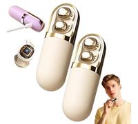 S13 Vibration Massage Bluetooth Headphones, Bluetooth 6.0 Wireless Sleep Earbuds, Invisible Ear Plugs with Comfort Fit, Compact Small Design for Side Sleepers Office and Night Use (2 Pcs Beige)