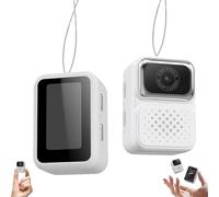 S130 Mini Digital Camera, 0.96-Inch HD Travel Retro Compact CCD Thumb Camera, Mini Cameras Keychain for Travel, Concert, Study Recording (White,64G)