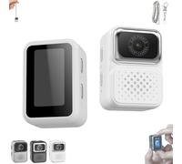 S130 Mini Digital Camera, Mini Keychain Camera, 0.96-Inch HD Travel Retro Compact Ccd Thumb Cameras, for Travel or Study Recording (Pure Machine,White)