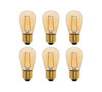 S14 Vintage Led Filament Light Bulb E27 1w Amber Edison Replacement 10w Incandescent Non-dimmable Warm White 2200k Ac 220v Pack Of 6
