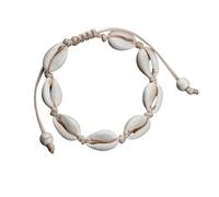 S181 - Tobilleras hechas a mano de cadena con colgante de concha de moda bohemia para las mujeres pulsera de tobillo Boho ajustable a varias capas del pie tratamiento práctico