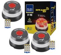 S21 Señalización Pack de 3 Luces de Emergencia Coche Homologada DGT y Geolocalizadas con SIM MOVISTAR Incluida y Activada Baliza V-16 Homologada DGT Obligatoria A Partir de 2026 Luz Emergencia Coche