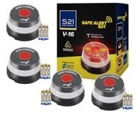 S21 Señalización Pack de 4 Luces de Emergencia Coche Homologada DGT y Geolocalizadas con SIM MOVISTAR Incluida y Activada Baliza V-16 Homologada DGT Obligatoria A Partir de 2026 Luz Emergencia Coche