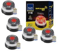 S21 Señalización Pack de 5 Luces de Emergencia Coche Homologada DGT y Geolocalizadas con SIM MOVISTAR Incluida y Activada Baliza V-16 Homologada DGT Obligatoria A Partir de 2026 Luz Emergencia Coche