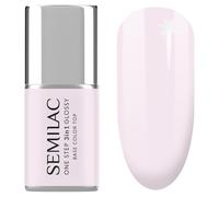 S253 Semilac Esmalte de uñas UV 3 en 1 One Step Glossy Natural Pink 7 ml - Natural Rosa UV Gel Esmalte de uñas 3 en 1 | Autoalisante y preciso | Hasta 21 días de duración