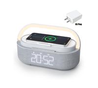 (S29-G US) NUEVO Cargador Inalámbrico 15W Portátil Digital FM Reloj Despertador Altavoz Bluetooth Radio