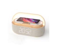 (S29-M) NUEVO Cargador Inalámbrico 15W Portátil Digital FM Reloj Despertador Altavoz Bluetooth Radio