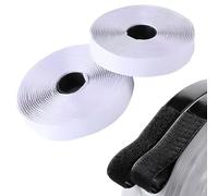 S3M Products Cinta Adhesivo Doble Cara Extra Fuerte, Pegamento Tiras largo 3m ancho 25mm, Lazos de Bucle y Gancho separado, Hook Loop, Lana y Nylon, Belcro Usos: Ropa, Bricolaje, Pared (Blanco)