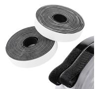 S3M Products Cinta Adhesivo Doble Cara Extra Fuerte, Pegamento Tiras largo 3m ancho 25mm, Lazos de Bucle y Gancho separado, Hook Loop, Lana y Nylon, Belcro Usos: Ropa, Bricolaje, Pared (Negro)