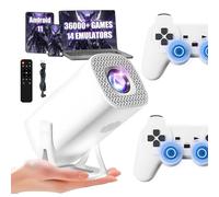 S40 MAX Mini Proyector Portátil Proyectores Consola 36000+ Juegos,14 Emuladores,Keystone Automático,WiFi 2,4G+5G & Bluetooth Proyector Android 11 con Mandos Inalámbricos,Videoproyector para Juegos