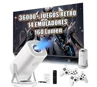 S40 MAX Proyector Inteligente Portátil con WiFi y Bluetooth, Consola de Juegos con 36000+ Juego y 14 Emuladore, 160 Lumen, 1024 * 600P, Proyector Inalámbrico Android 11 para Cine en Casa y Exteriores