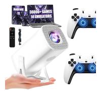 S40 Ultra Mini Proyector Portátil Proyectores Consola 36000+ Juegos,14 Emuladores,Keystone Automático,WiFi 2,4G+5G & Bluetooth Proyector Android 11 con Mandos Inalámbricos,Videoproyector para Juegos