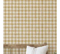 S4Sassy Papel Pintado De Cuadros Amarillos Para Paredes, Vinilo Autoadhesivo De 63,5 X 304 Cm, Revestimiento Decorativo, Fácil De Instalar Para Dormitorio, Sala De Estar Y Salón.