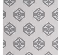 S4Sassy Papel tapiz con símbolos tribales modernos - Revestimiento de pared bohemio gris, vinilo texturizado autoadhesivo de 63 x 91 cm, fácil de instalar para dormitorio