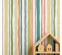 S4Sassy Papel tapiz de rayas - Multiusos, vinilo texturizado autoadhesivo de 63 x 304 cm, ideal para decorar paredes de dormitorios infantiles, salas de juegos y salas de juegos.