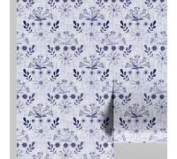 S4Sassy Papel tapiz de vinilo autoadhesivo, con estampado botánico rústico, impermeable, azul, 63 x 304 cm, revestimiento de pared texturizado extraíble.