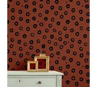 S4Sassy Papel tapiz de vinilo autoadhesivo, con patrón geométrico de anillos, impermeable, marrón, 63 x 61 cm, acabado texturizado, revestimiento de paredes extraíble para decoración de habitaciones