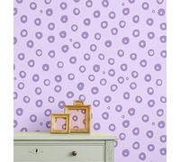 S4Sassy Papel tapiz de vinilo autoadhesivo, con patrón geométrico de anillos, impermeable, morado, 63 x 304 cm, acabado texturizado, revestimiento de paredes extraíble para decoración de habitaciones