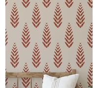 S4Sassy Papel Tapiz De Vinilo Autoadhesivo, Papel De Contacto Impermeable Con Estampado De Hojas Ikat, Beige,63,5 X 914 Cm, Revestimiento Texturizado De Estilo Asiático Extraíble Para Dormitorios