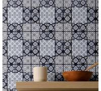 S4Sassy Papel tapiz vinílico autoadhesivo, papel de contacto impermeable con mosaico geométrico, gris, 63 x 304 cm, acabado texturizado, revestimiento de pared extraíble, sala de estar y entrada.
