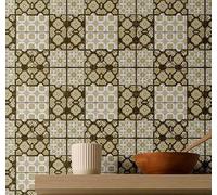 S4Sassy - Revestimiento de pared impermeable con mosaico geométrico removible, acabado texturizado, motivo ornamental, papel de contacto verde para salpicaderoVerde - 63 x 304 cm