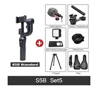 S5B / F6 3 Axis Gimbal Estabilizador de Mano Teléfono móvil Soporte cámara acción Anti Shake Video Record Smartphone for teléfono Transmisión en Vivo(S5B Set5)