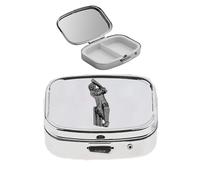 S6 Cricketer acabado negro hecho de fino peltre inglés en un pastillero con espejo para 2 días