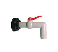 S60x6 Ibc Tanque Drenaje Para Grifo Jardín IBC - 90 Grados Grifo Salida Para Barril Lluvia - Grifo Conexión Tanque Grifo Tonelada Agua Barril Lluvia 1000L Adaptador