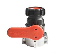 S75 1000L IBC Ton Drum Switch Valve DN50, para control de ácidos y álcalis en aplicaciones de almacenamiento de procesos de trabajo (rojo)