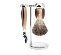 S81M332F Mühle Vivo Marrón Bocina 3-Piece Tejón Puro/Fusión Set de Afeitado